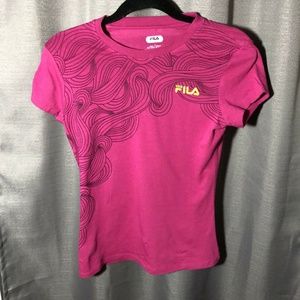 FILA Hot Pink Athletic Workout Top Size S Running